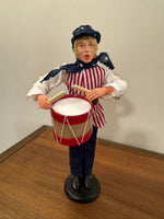 4th Of July Americana Patriotic Drummer-Flag Bearer Figurine Set of 2