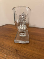 Clear Glass Seashell Shaped Nautilus Vase Bookend