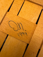 Longaberger Recipe Basket With Plaid Cloth Liner Wood Lid