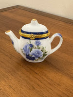 Vintage Mini Teapot Porcelain Trinket Box