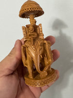 Hand-carved Wood Howdah Elephant-Indian Figure