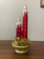 LED Illuminated Mercury-Glass Candles Christmas Holiday Decor