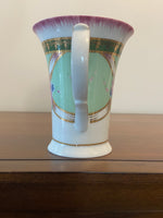 Imperial Lomonosov Porcelain Hand-Decorated St. Petersburg-Russian Floral Mug – Turquoise, Pink & Gold