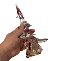 Vintage Clear Red Tipped Italian Glass Christmas Tree