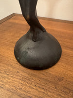 Art Deco Style Lamp Lady with Fan Shaped Shade