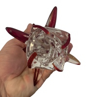 Vintage Clear Red Tipped Italian Glass Christmas Tree