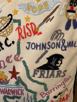 Catstudio The Geography Collection Rhode Island Embroidered Throw Pillow