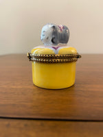 Limoges France Small Porcelain Trinket Box Cat