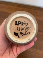 Vintage Lapid Israel Ceramic Vase MCM Geometric Design Pottery