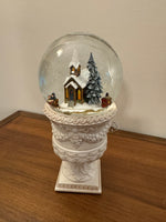 Snow Globe Christmas Decor Musical Box Windup-Operated Horse Ride