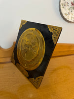 Vintage Embossed Brass on Wood Nataraja Shiva Cosmic Dance Ring of Fire