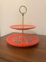 Vintage Waechtersbach West-Germany Christmas Tree Cookies 2 Tiered Stand