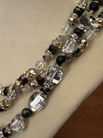 Crystal 3 Strand Necklace with Sterling Silver Open Box Clasp