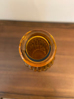 Vintage MCM Amber Glass Bottle Decanter Striped and Swirl Garland Design