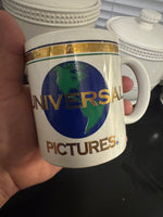Vintage Universal Pictures Coffee Mug Gold Gilded Detail Collectible