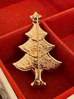 Swarovski Crystals Christmas Tree Brooch Pin READ