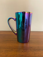 Starbucks Iridescent Rainbow Oil Slick Glazed Ceramic Tall Coffee Mug Cup 16oz