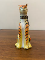 Vintage Rochard Limoges Porcelain Trinket Box Tiger