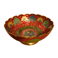 Solid Brass Enameled Bowl