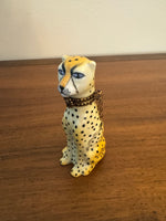 Porcelain Limoges France Cheetah Shaped Trinket Box