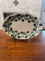 Olive Branch Mediterranean Pattern Small Platter-Cups-Bottle Handmade Pottery Set