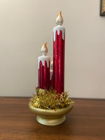 LED Illuminated Mercury-Glass Candles Christmas Holiday Decor