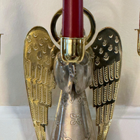 Silver-plated Brass Angel Candle-Stick Holders Set 3 PCS