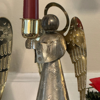 Silver-plated Brass Angel Candle-Stick Holders Set 3 PCS