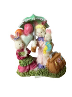 Vintage Lighted Easter Bunnies Village Set of 7