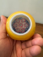 Murano Faceted Millefiori Blown Glass Handmade Paperweight