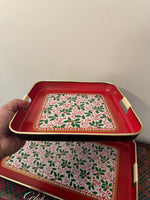Vintage Laquer Christmas 3 Trays