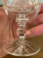 Vintage Cut Diamond Glass Cristal Brandy Glasses Set of 4