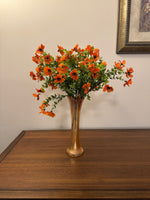 Marigold Carnival Glass Swung Vase