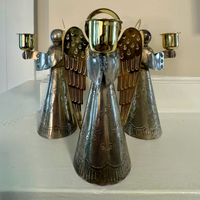 Silver-plated Brass Angel Candle-Stick Holders Set 3 PCS