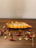 Ceramic Leaf Shaped Fall Italian Bowl Oval