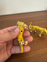 Brass Enameled Cloisonne Cheetah Set of 2 Figurines