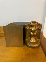 Vintage Cast Metal Gold Painted Eagle Bookends Set of 2