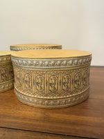 Vintage Oval Printed Embossed Cardboard Gift Box Set