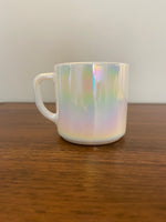 Vintage Federal Glass Iridescent Milk Glass Coffee Mug