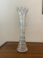 Vintage Iridescent Clear Glass Vase