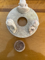 Buddha Soapstone Meditation Sitting 3 Figures Candle-holder