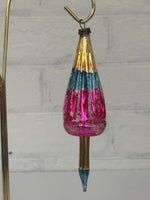 Vintage Czechoslovakian Blown Glass Umbrella Christmas Ornament