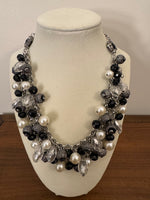 Chain Mesh Beaded Statement Necklace