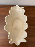 Vintage Ceramic Vase Gilded 24K Gold Luster Shell Shaped 1950s