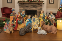 Vintage Porcelain Nativity Set of 12 Pieces