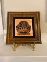 Vintage Framed Enamel-Copper Native American Design Artistry Palm Desert