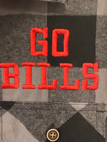 Men's Buffalo Bills NFL Gray Flannel Long Sleeve Button-Up Shirt S Darius Rucket