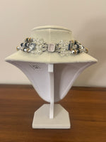 Crystal 3 Strand Necklace with Sterling Silver Open Box Clasp