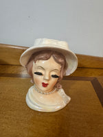 Vintage LEFTON Lady Bust-Head Planter Vase Figurine