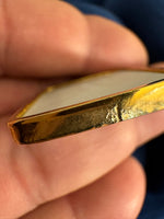 Vintage Chinese Porcelain Shard Pendant with Gold-tone Chain